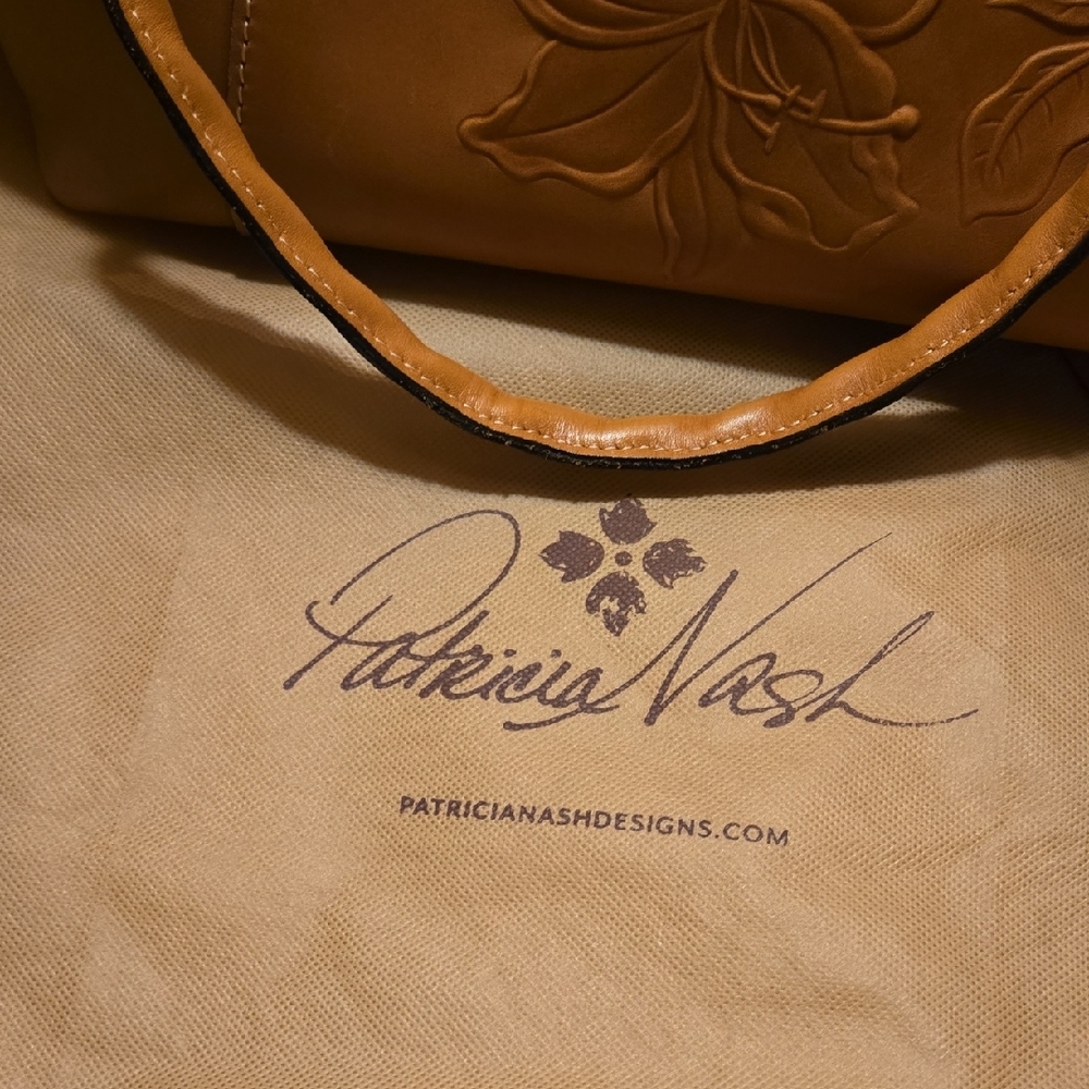 Patricia Nash Tan Floral-Embossed Tote - Picture 12 of 15